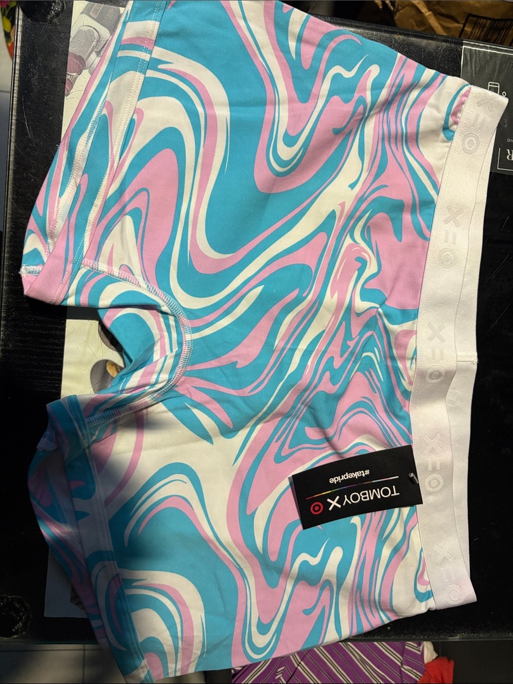 TomboyX Blue Pink White Swirl Boxer Briefs